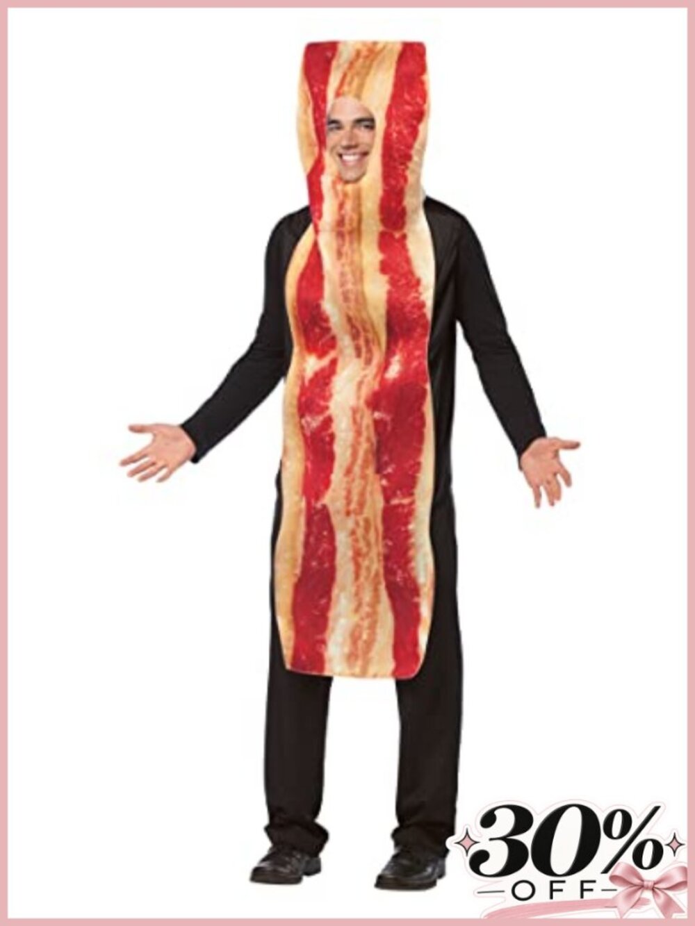 Bacon Strip Adult Costume One Size Polyester Tunic Funny Halloween